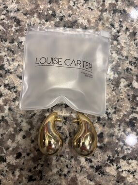 Louise Carter Gold Teardrop Hoop Earrings